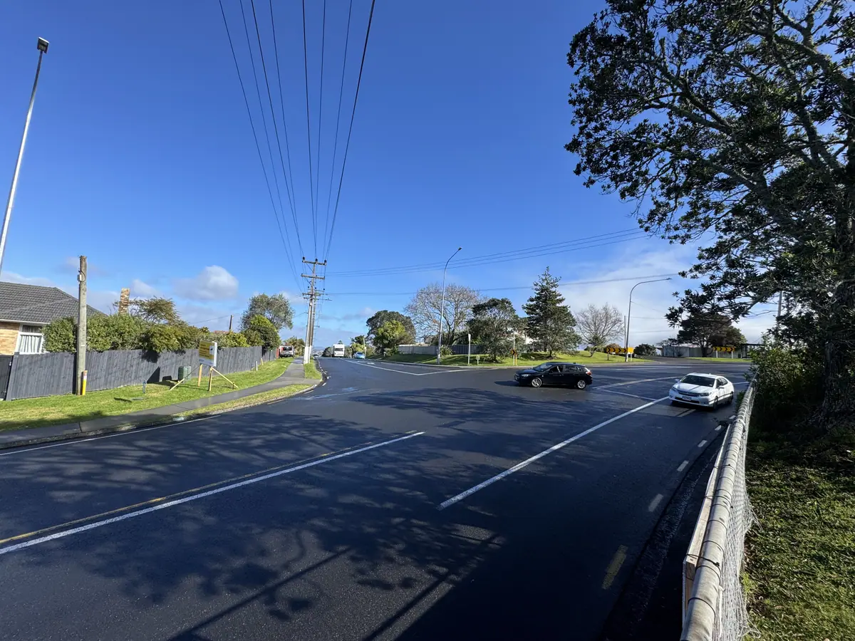 Glenfield Road-Roberts Road Signalised Intersection, Glenfield, Auckland, before