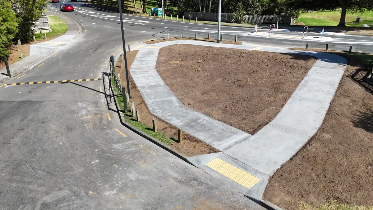 Reynolds Road Refuge Crossing, Pukekohe, Auckland, after