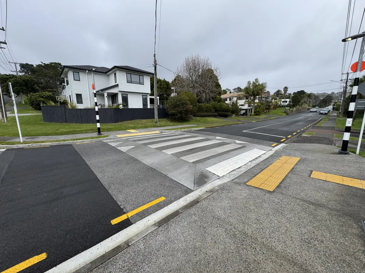 Saddleback Rise Raised Pedestrian Crossing, Murrays Bay, Auckland, after