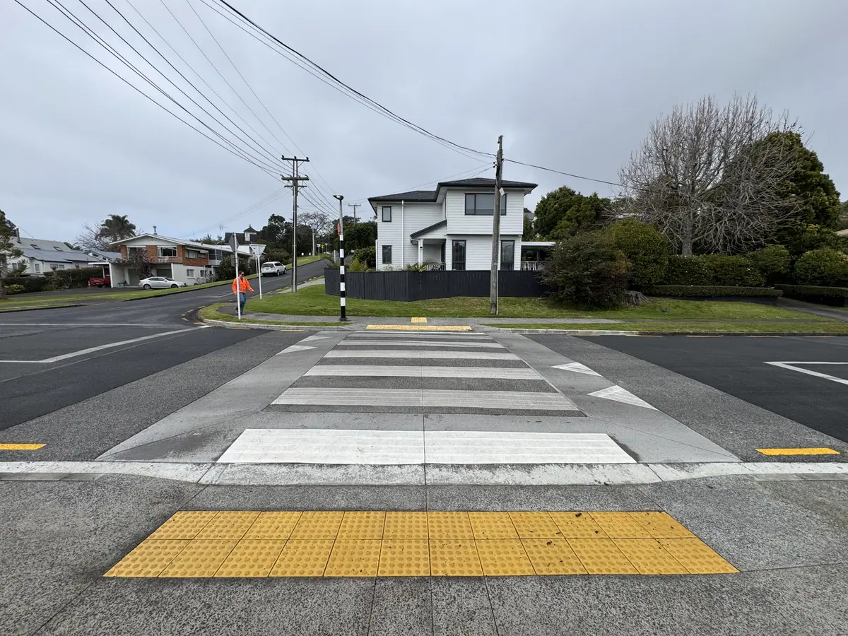 Saddleback Rise Raised Pedestrian Crossing, Murrays Bay, Auckland, after