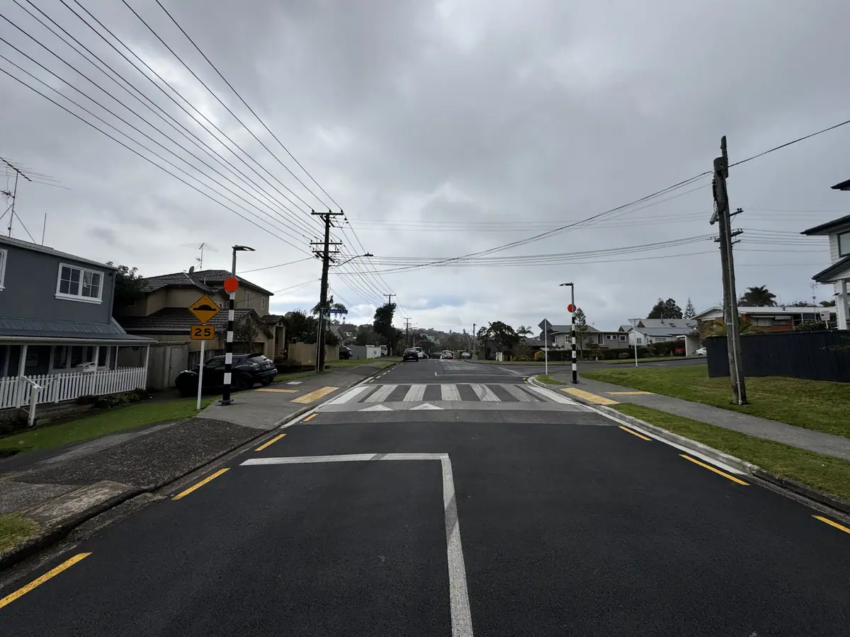 Saddleback Rise Raised Pedestrian Crossing, Murrays Bay, Auckland, after
