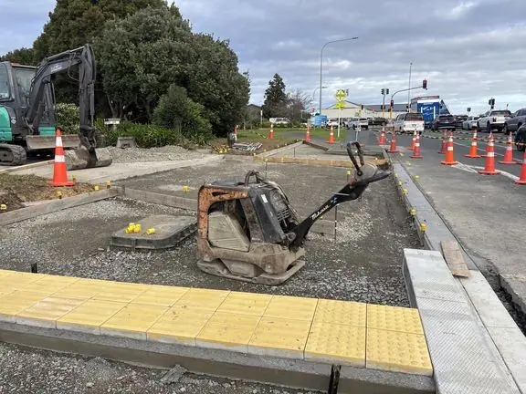 St Heliers Bay Road-St Johns Road Intersection Improvements, St Heliers, Auckland, during construction